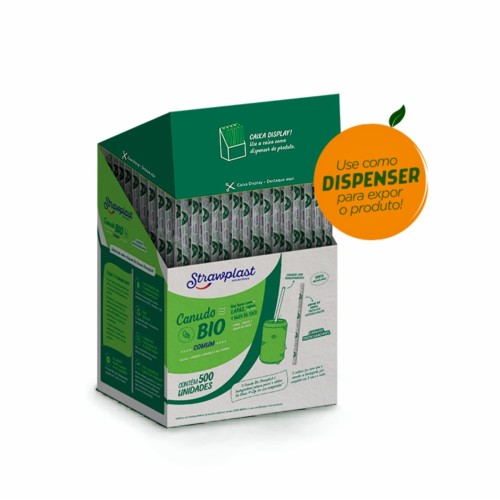 CANUDO BIO COMUM 5X21MM SACHE PAPEL BOX 500UN STRAWPLAST [CF6]