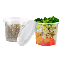 KIT POTE TAMPA 1 LITROS (1000 ml) FREEZER/MICROONDAS 20UN GALVANOTEK [CF6]