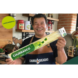 ESPETO BAMBU (ESPETÃO CHURRASCO) 50CM 8UN NATURAL PALITOS [CF25]